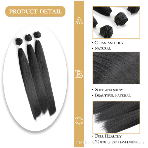 Wholesale Ombre Black Blonde Long Straight Package Hair Bundles Weft WeaveSynthetic Hair Bundles Extension Hair Weaves For Women